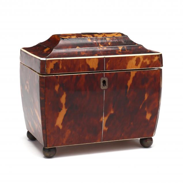 REGENCY TORTOISESHELL TEA CADDY 2c9412