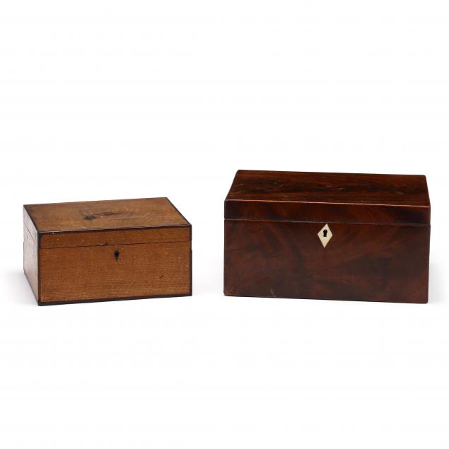 TWO ANTIQUE ENGLISH BOXES Mid to 2c941d