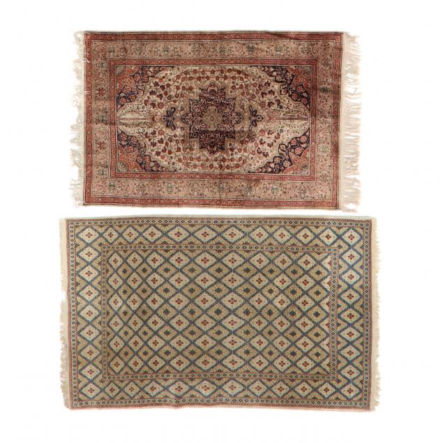 TWO PERSIAN AREA RUGS First on 2c9429