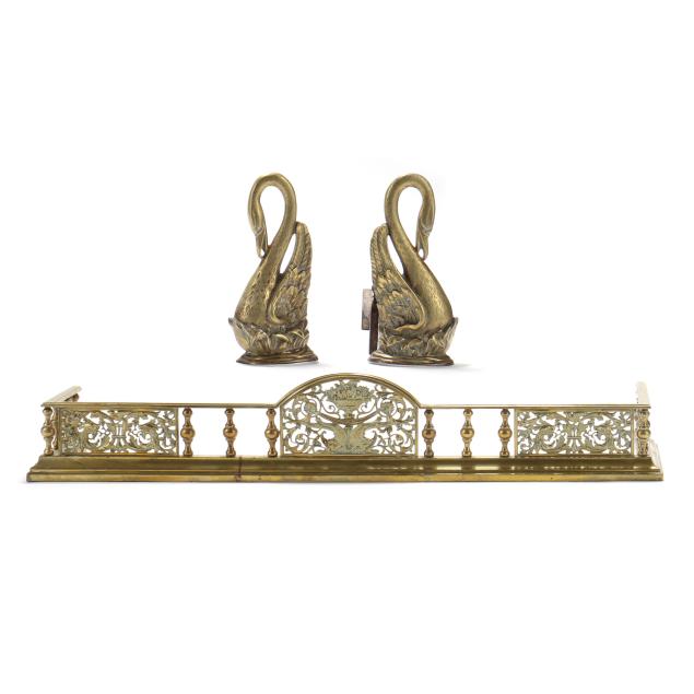 ANTIQUE FIGURAL BRASS ANDIRONS