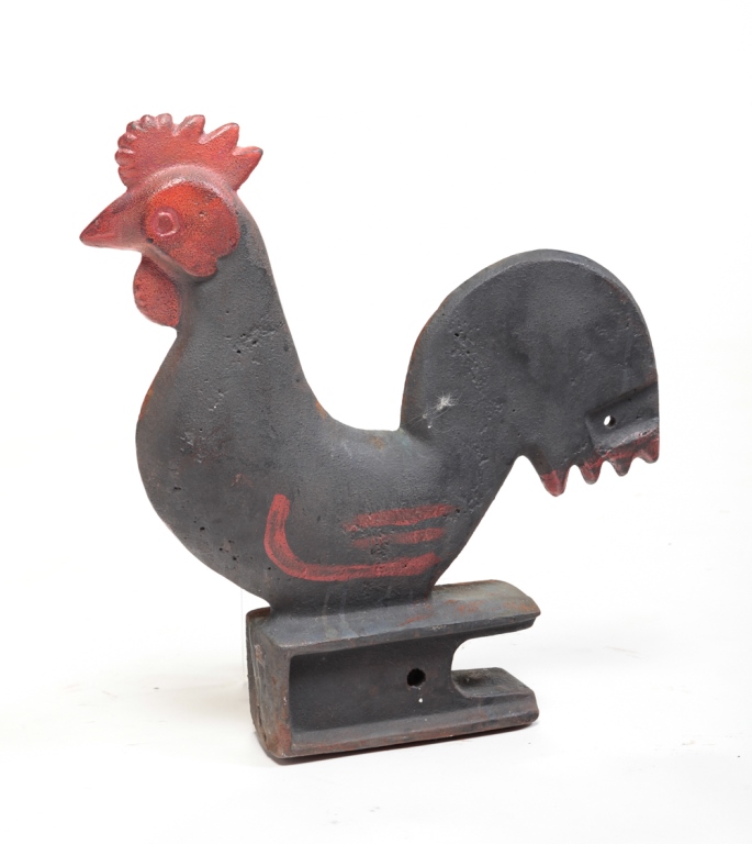 AMERICAN ROOSTER WINDMILL WEIGHT. Attributed