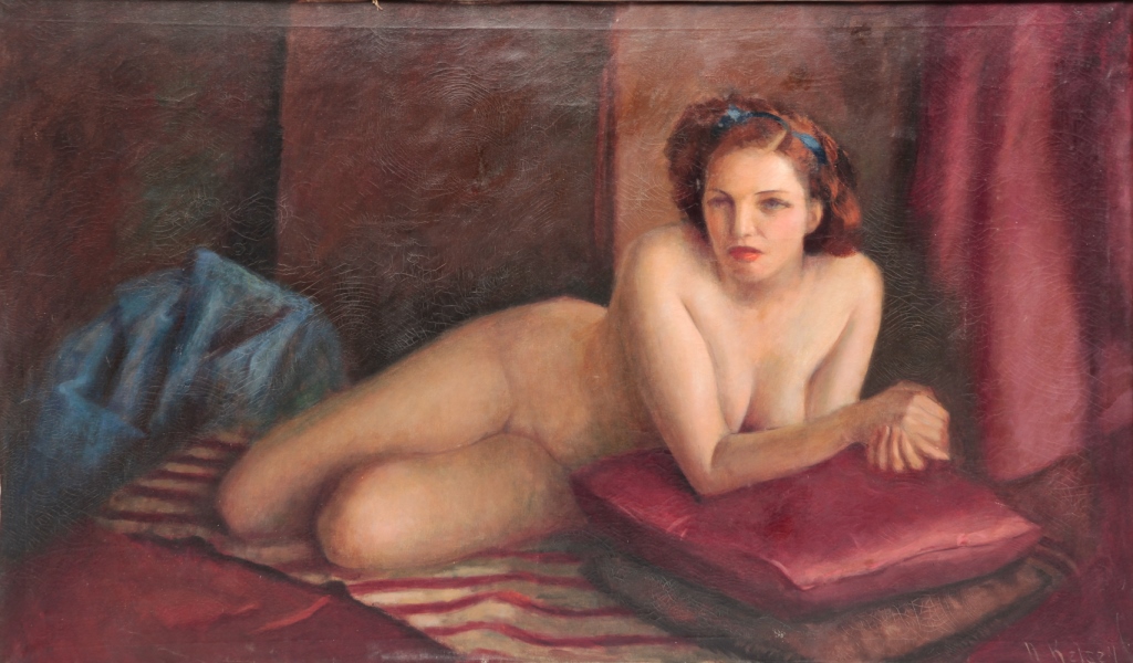 PORTRAIT OF A NUDE WOMAN SIGNED 2c9c78