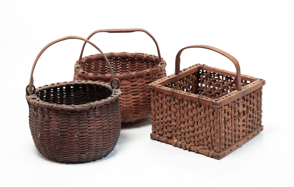 THREE AMERICAN BASKETS. late 19th-early