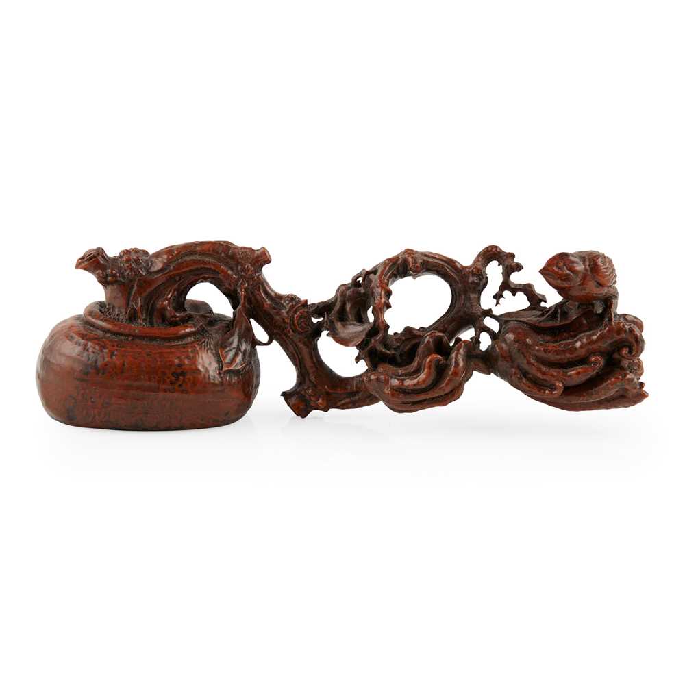 WOOD CARVING OF A BRUSH REST QING 2cc55c