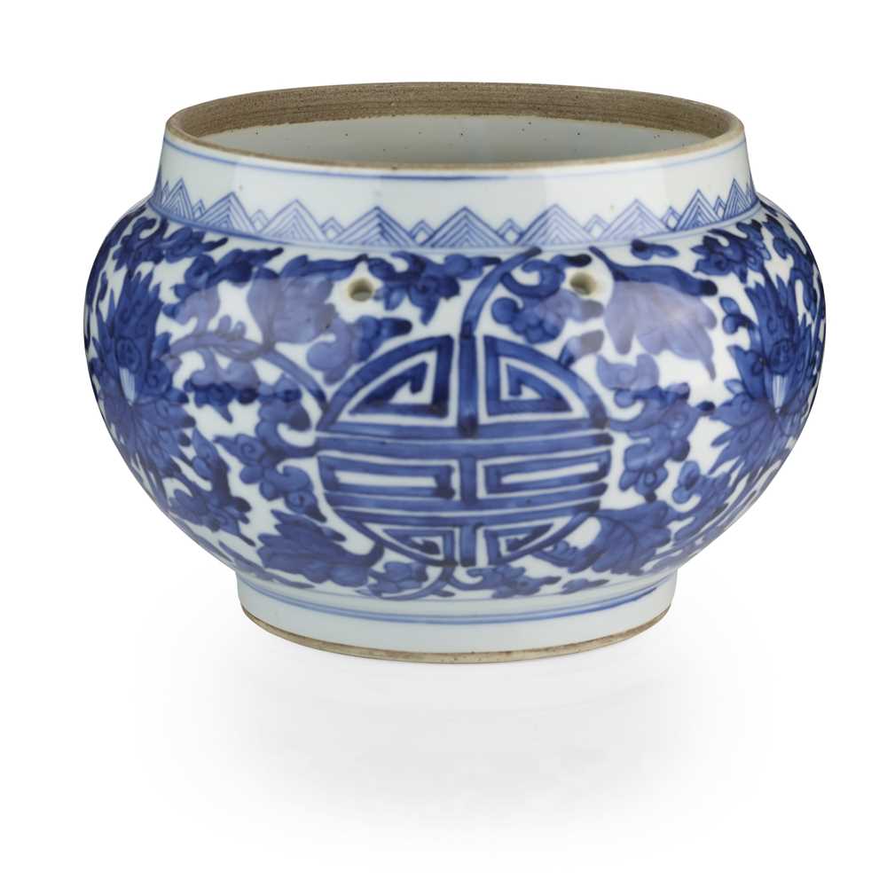 BLUE AND WHITE 'LONGEVITY AND LOTUS'