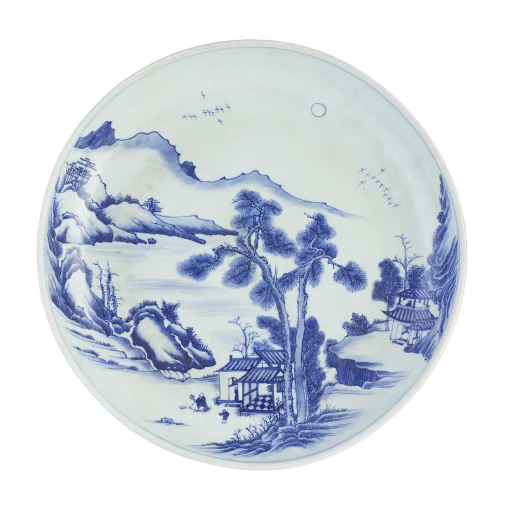 BLUE AND WHITE 'LANDSCAPE' CHARGER
QING