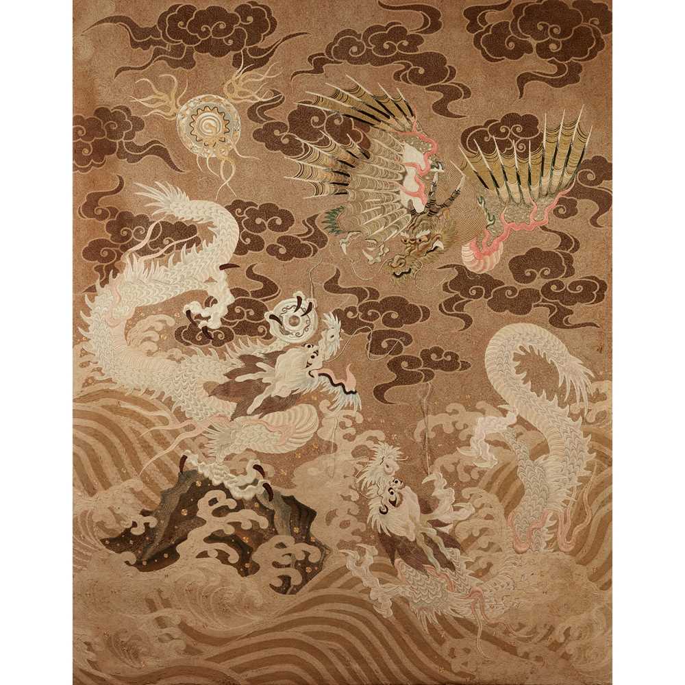 LARGE JAPANESE DRAGON TAPESTRY MEIJI 2cc66a