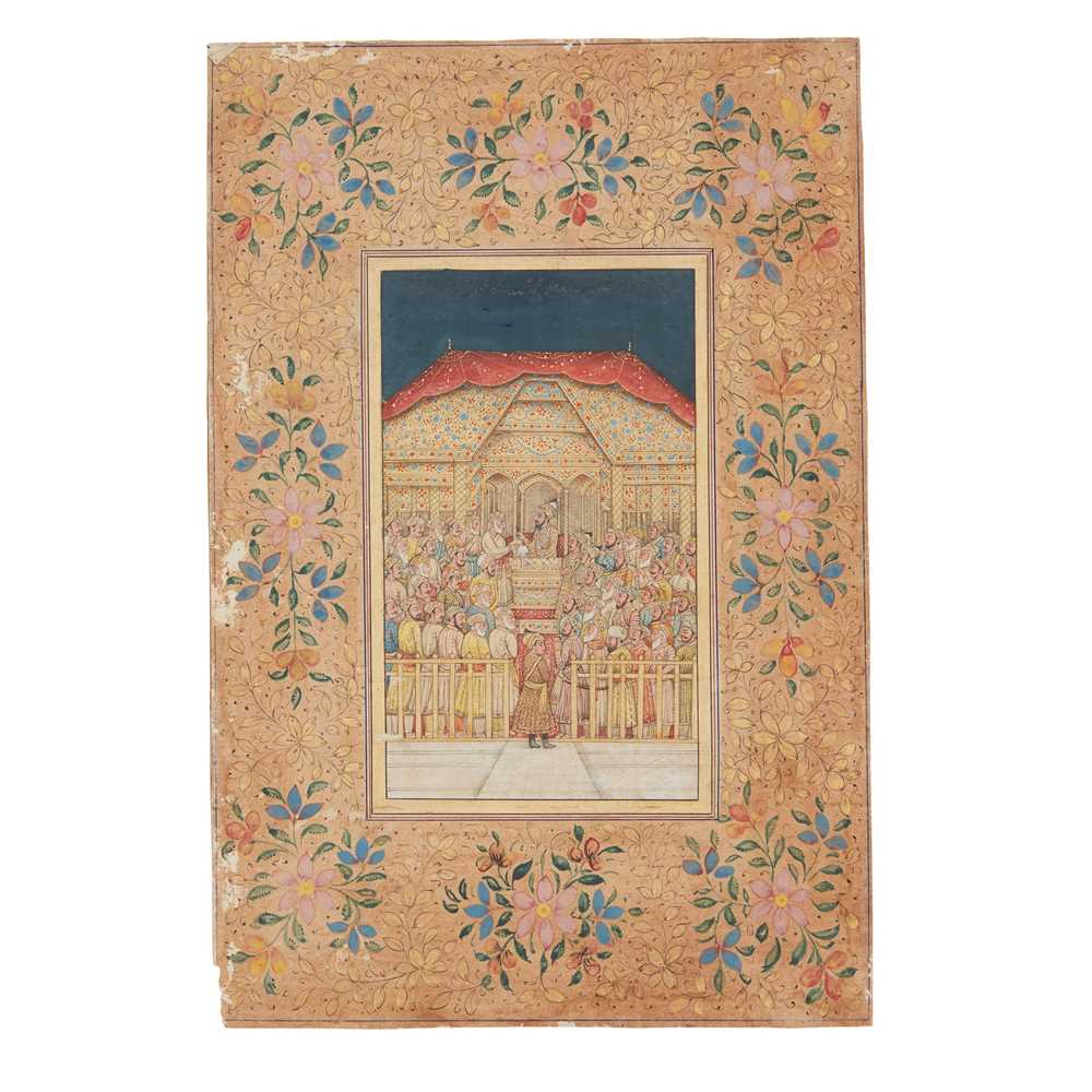 TWO INDIAN MINIATURES: MUGHAL EMPEROR