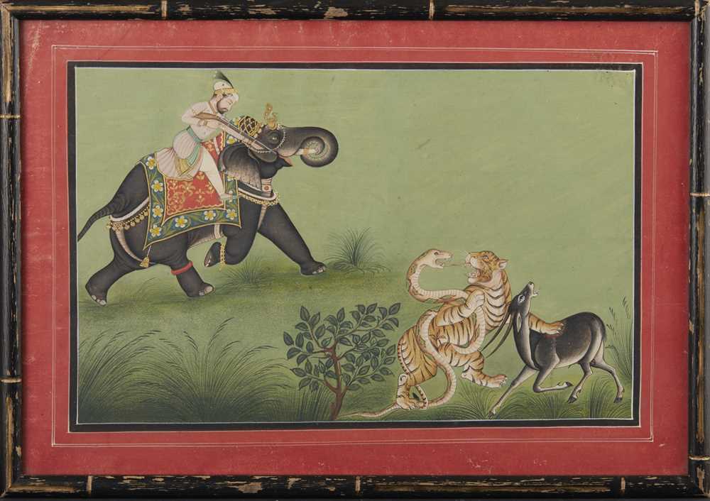 SIKH MAHARAJA ON AN ELEPHANT HUNTING