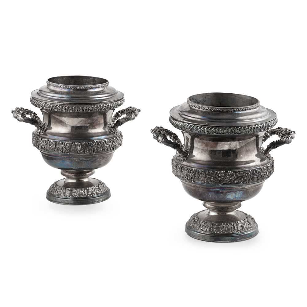 A PAIR OF SHEFFIELD PLATE WINE 2cc76a