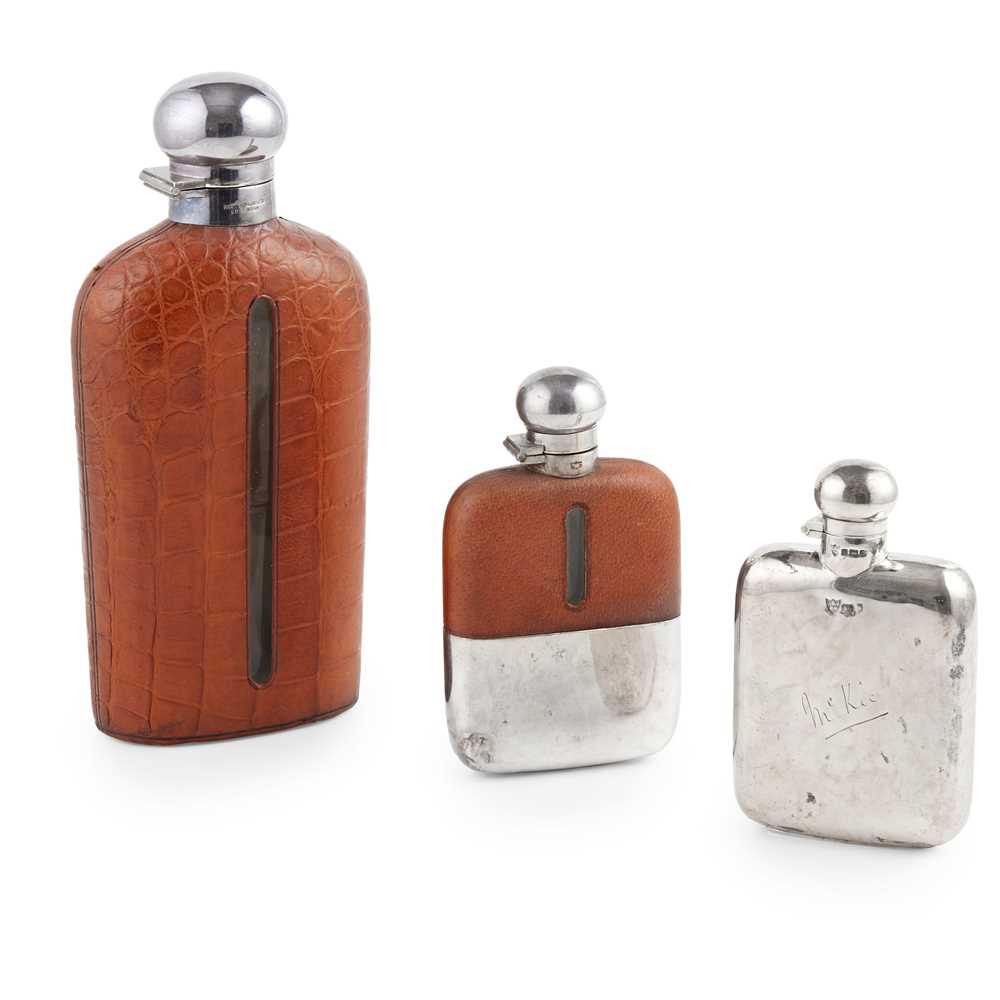 A GROUP OF HIP FLASKS to include, G