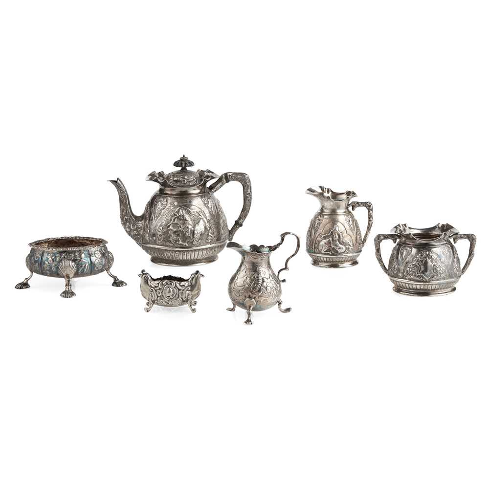 A VICTORIAN THREE-PIECE BACHELORS TEA-SERVICE