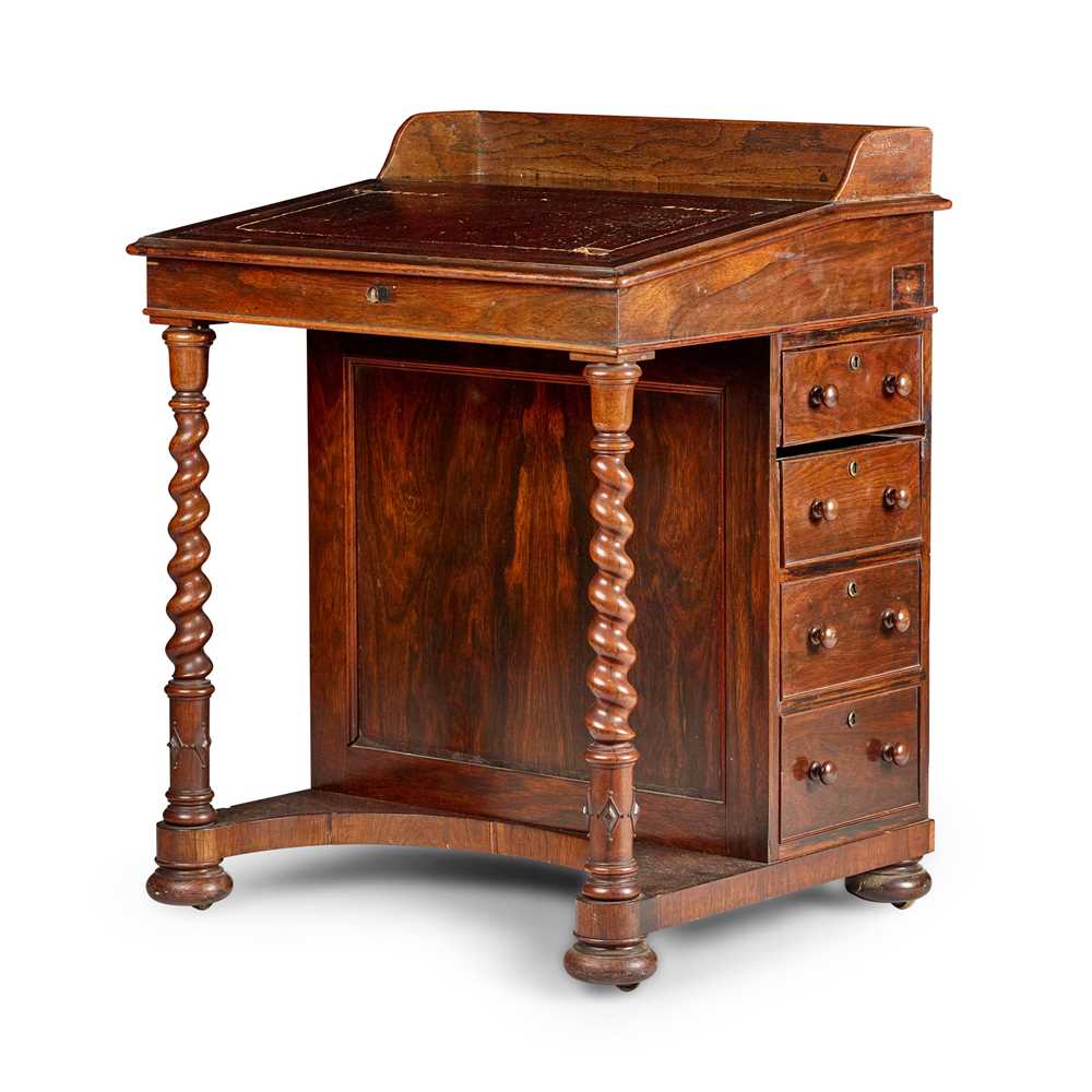 Y EARLY VICTORIAN ROSEWOOD AND