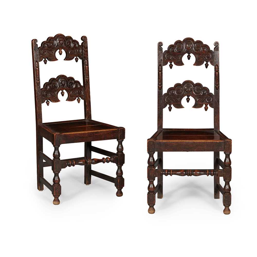 PAIR OF OAK SIDE CHAIRS, SOUTH