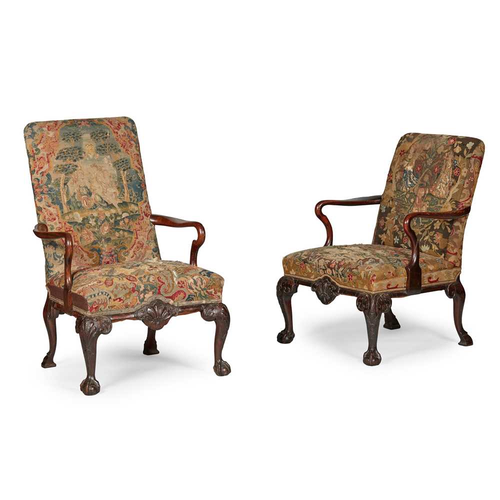 MATCHED PAIR OF GEORGE II WALNUT