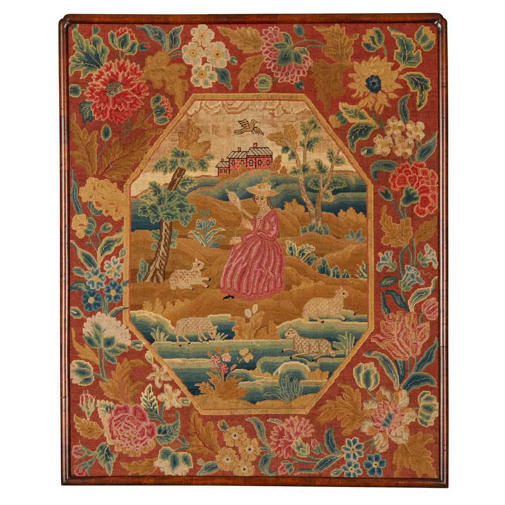 GEORGIAN NEEDLEWORK PANEL 18TH 2cc8d1