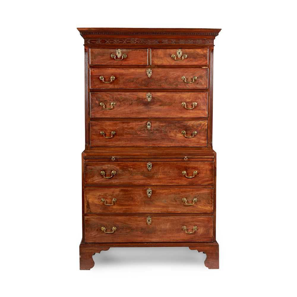 GEORGE III MAHOGANY CHEST ON CHEST LATE 2cc8ec