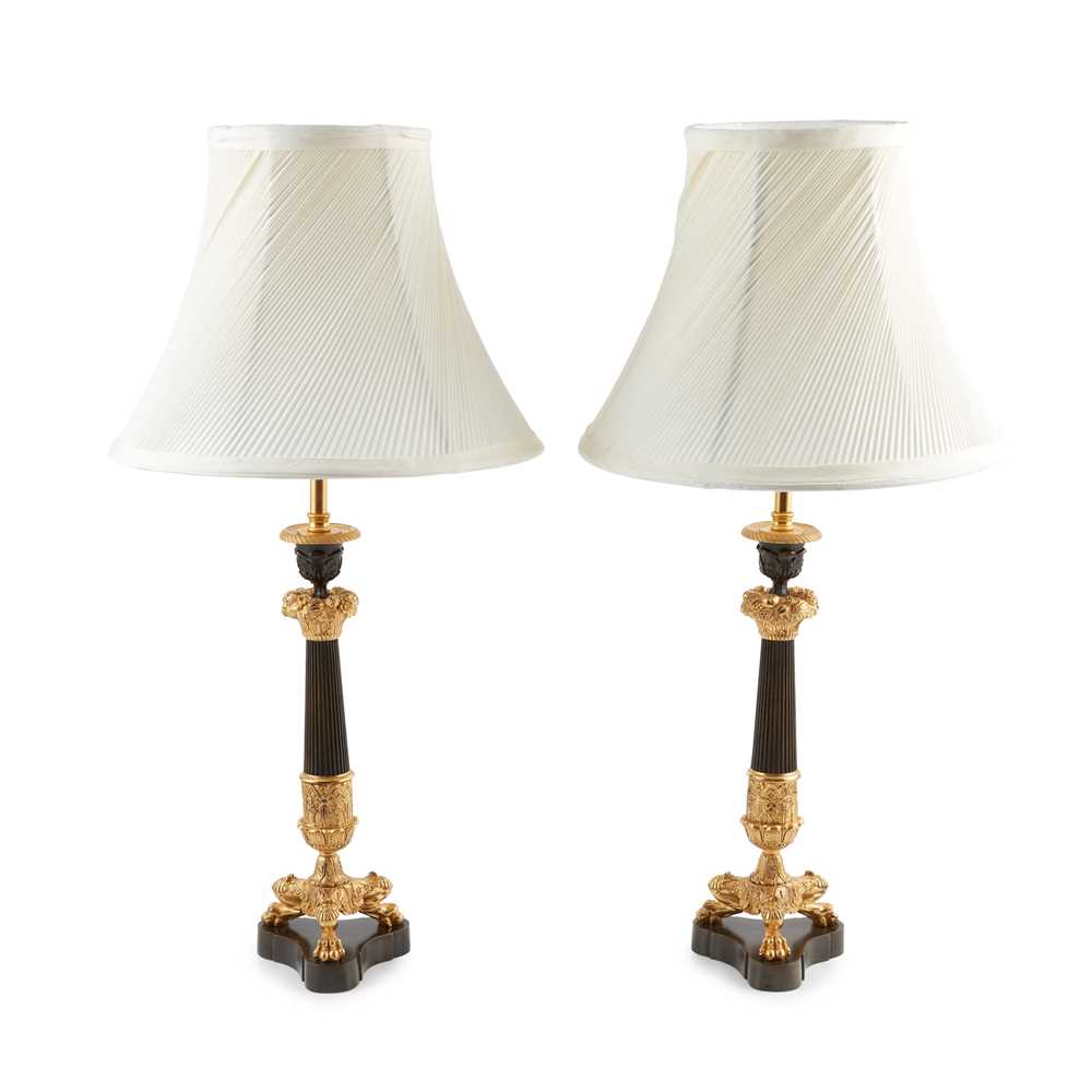 PAIR OF REGENCY PATINATED AND GILT