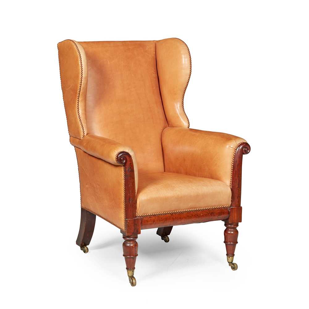 WILLIAM IV MAHOGANY LEATHER UPHOLSTERED 2cc969