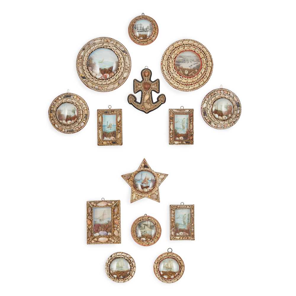 COLLECTION OF VICTORIAN SHELL WORK 2cc9b3