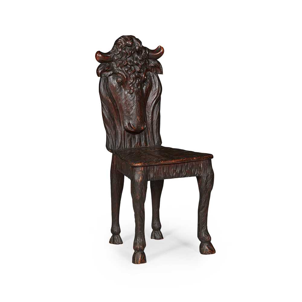 BLACK FOREST 'BULL' HALL CHAIR
LATE