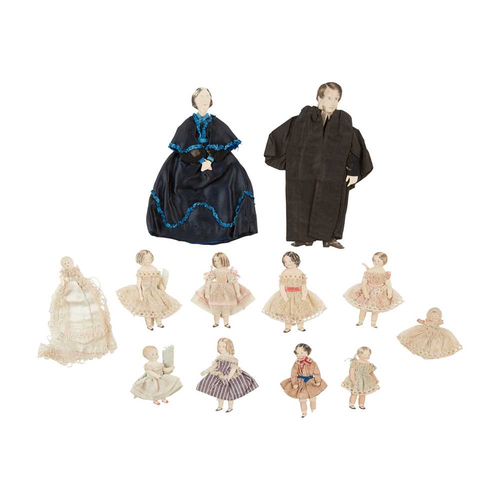 FAMILY OF PAPER CUT DOLLS watercolour 2cc9eb