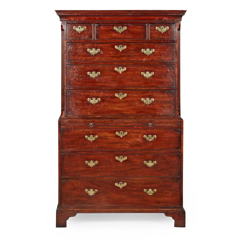 GEORGE III MAHOGANY CHEST ON CHEST 18TH 2cc9fc