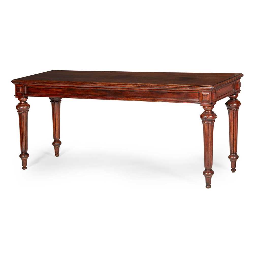 VICTORIAN STAINED OAK HALL TABLE MID 2cca06