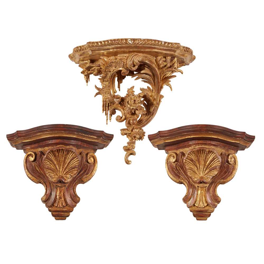 PAIR OF ITALIAN GILTWOOD WALL BRACKETS 20TH 2cca4a