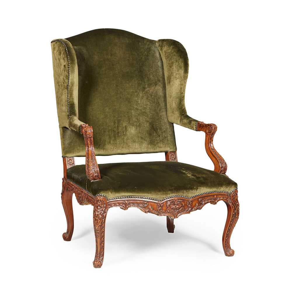 FRENCH BEECH WING ARMCHAIR
19TH