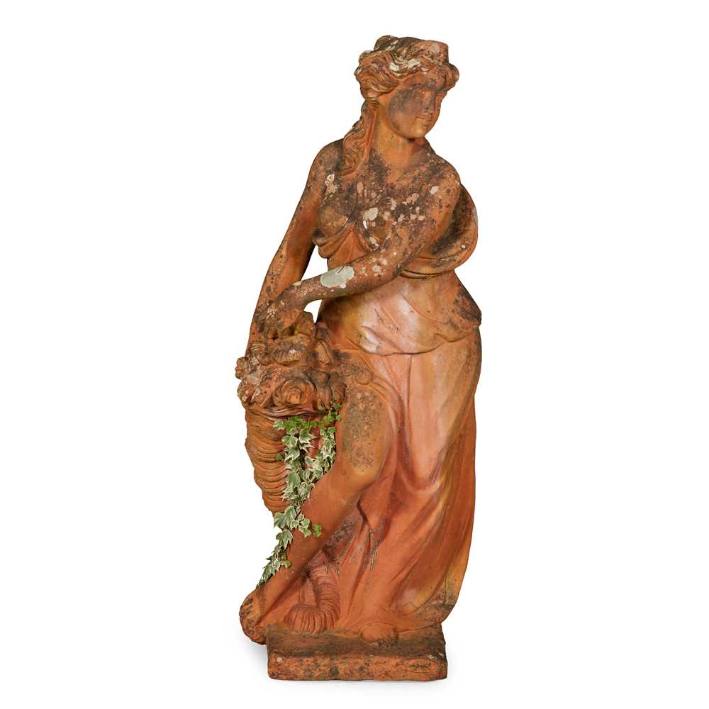 LARGE TERRACOTTA FIGURE OF FLORA 19TH 2ccaa1