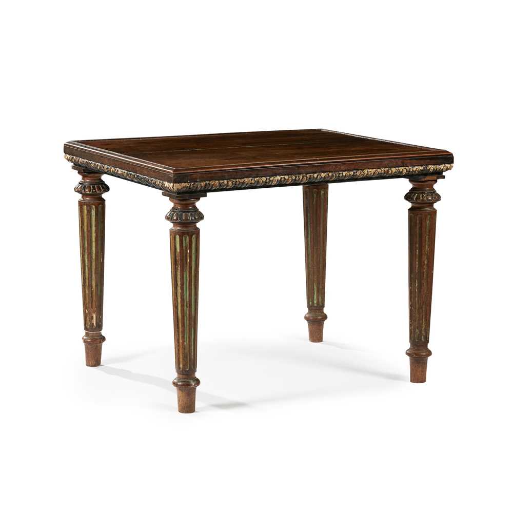 Y GEORGE III ROSEWOOD, PARCEL GILT,