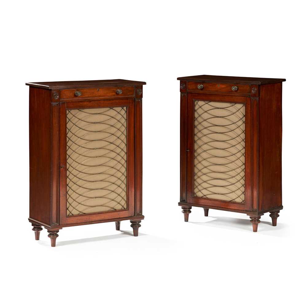 PAIR OF REGENCY MAHOGANY AND BRASS