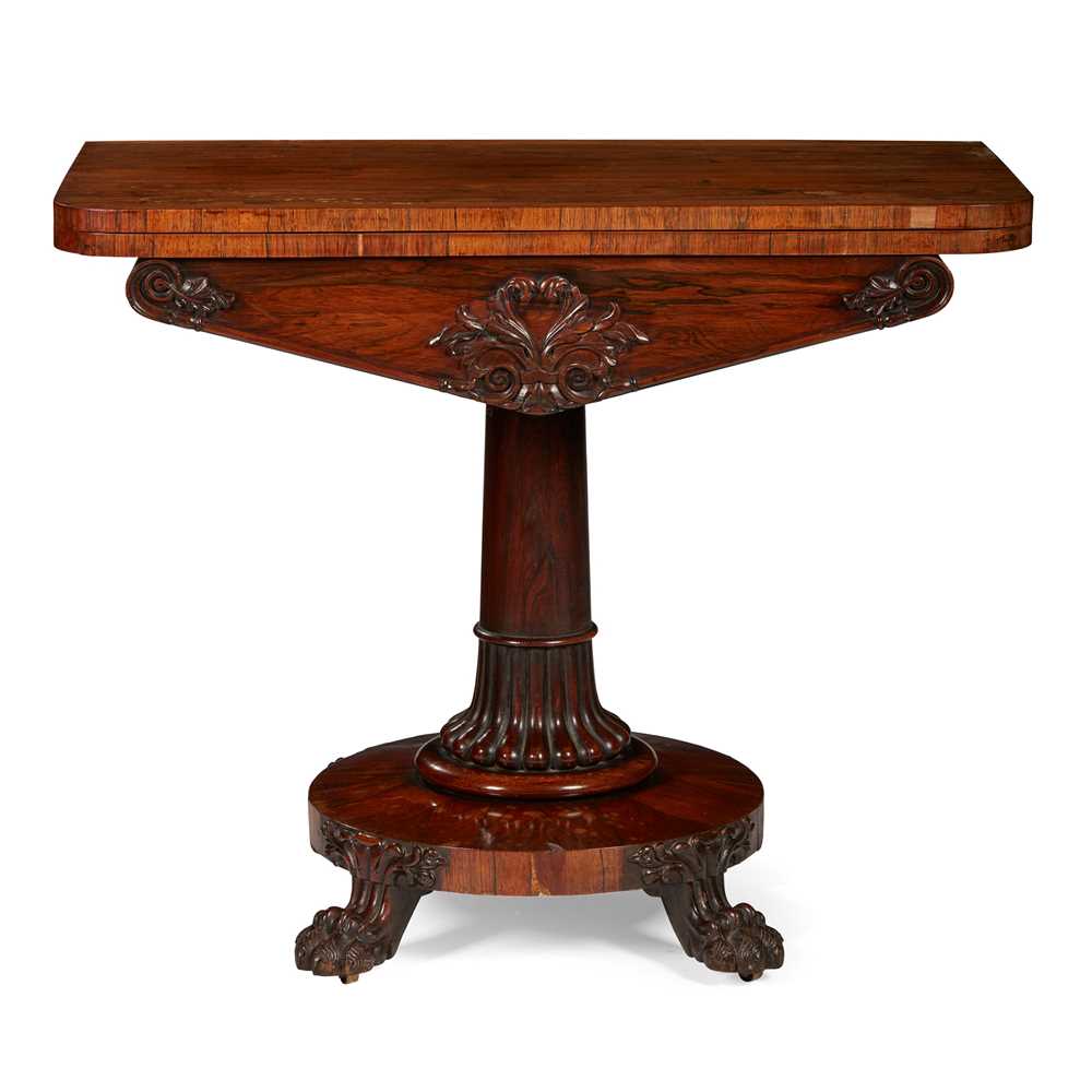 Y GEORGE IV ROSEWOOD CARD TABLE EARLY 2ccd14