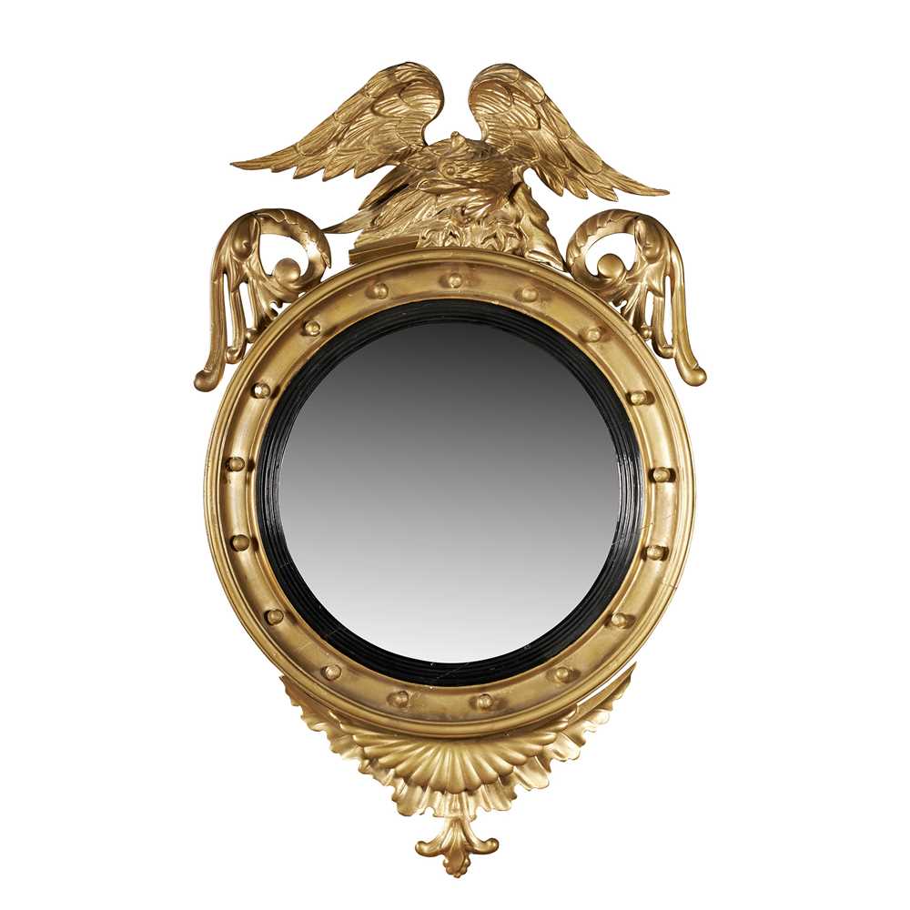 REGENCY GILTWOOD CONVEX MIRROR EARLY 2ccd17