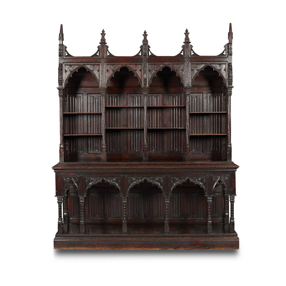 GOTHIC REVIVAL OAK BOOKCASE
LATE