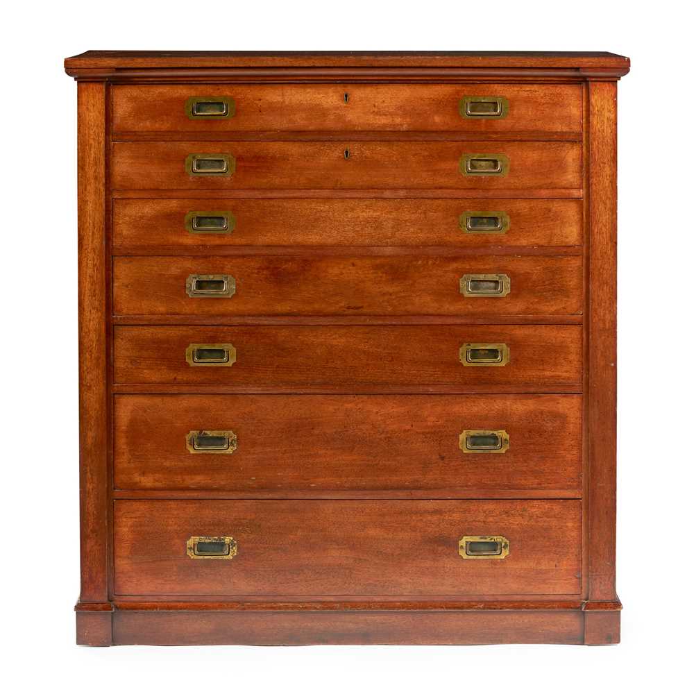 VICTORIAN MAHOGANY PLAN CHEST 19TH 2ccd37