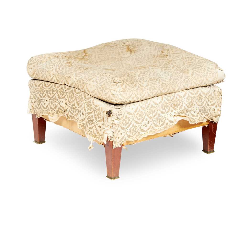 HOWARD SONS UPHOLSTERED FOOTSTOOL EARLY 2ccd51