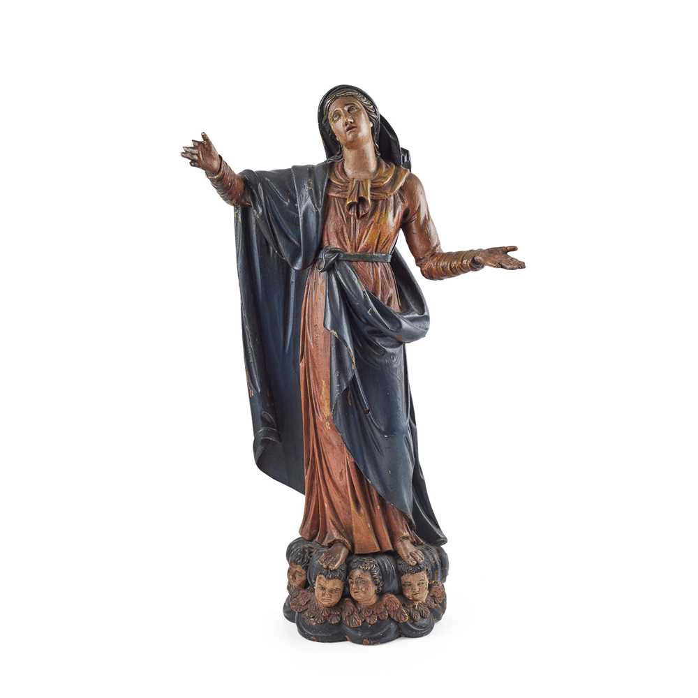 SPANISH CARVED POLYCHROME FIGURE