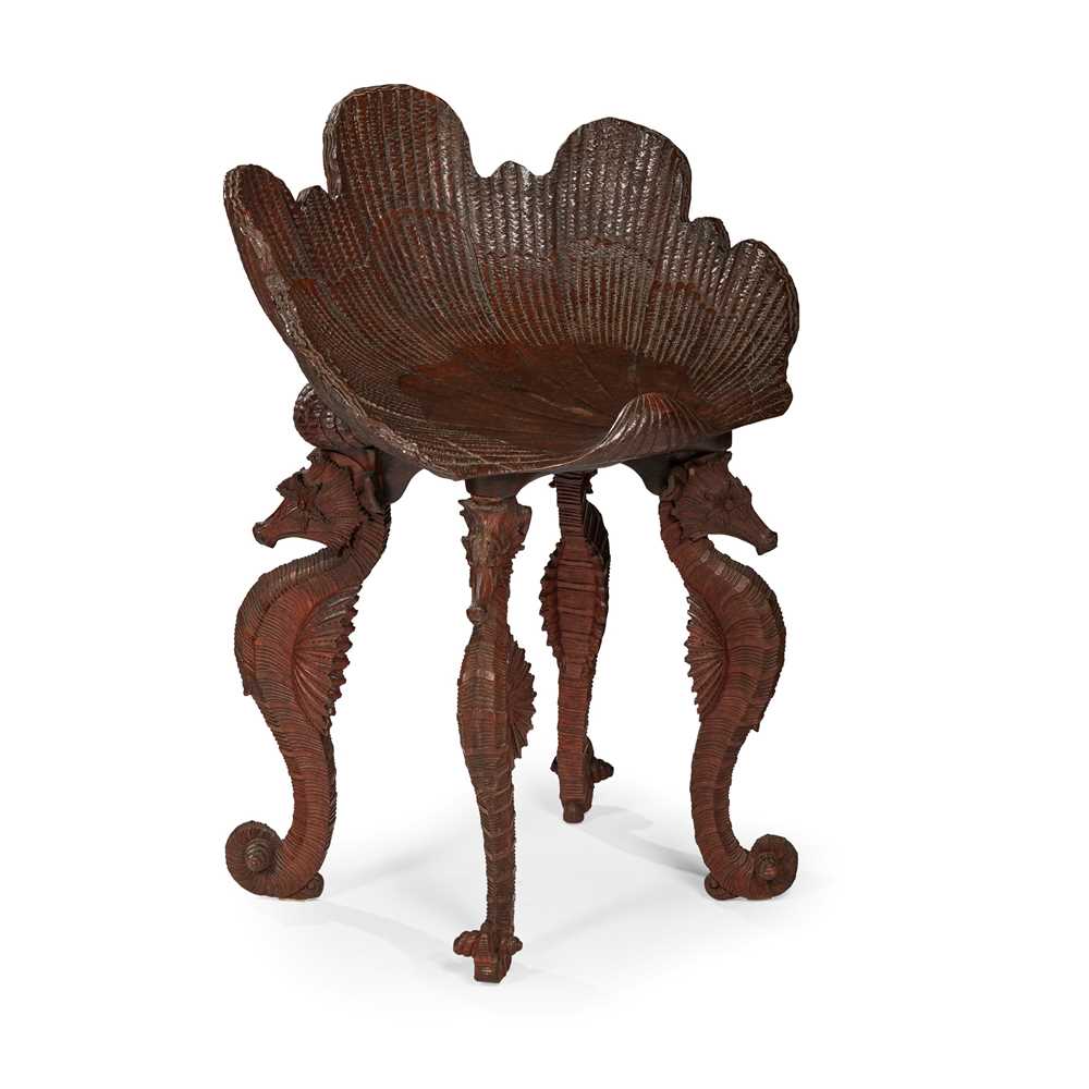 VENETIAN CARVED WOOD GROTTO CHAIR
19TH