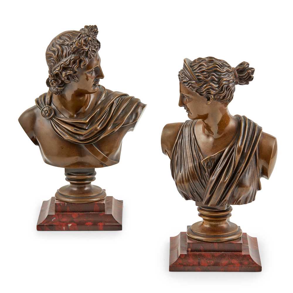 AFTER THE ANTIQUE PAIR OF BUSTS APOLLO 2ccdb6