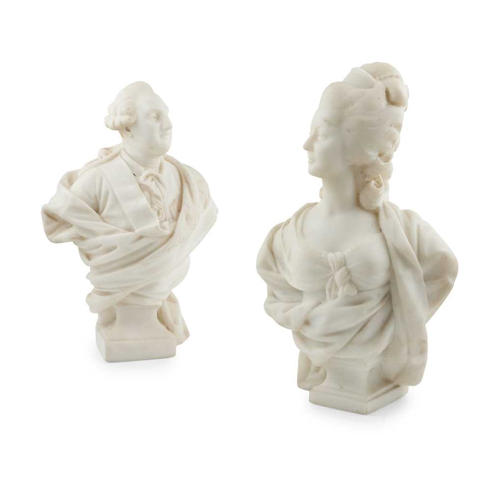 PAIR OF COMPOSITION MARBLE BUSTS