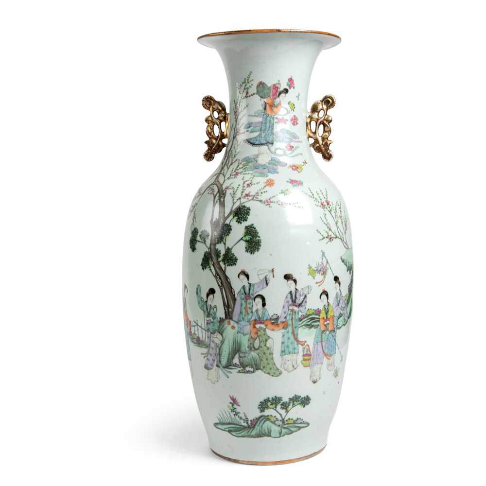 FAMILLE ROSE 'LADIES AT PLAY' VASE
LATE