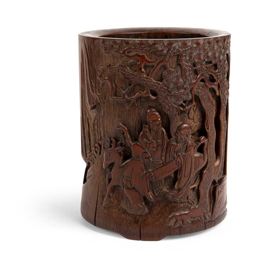 CARVED BAMBOO BRUSH POT ??????deeply