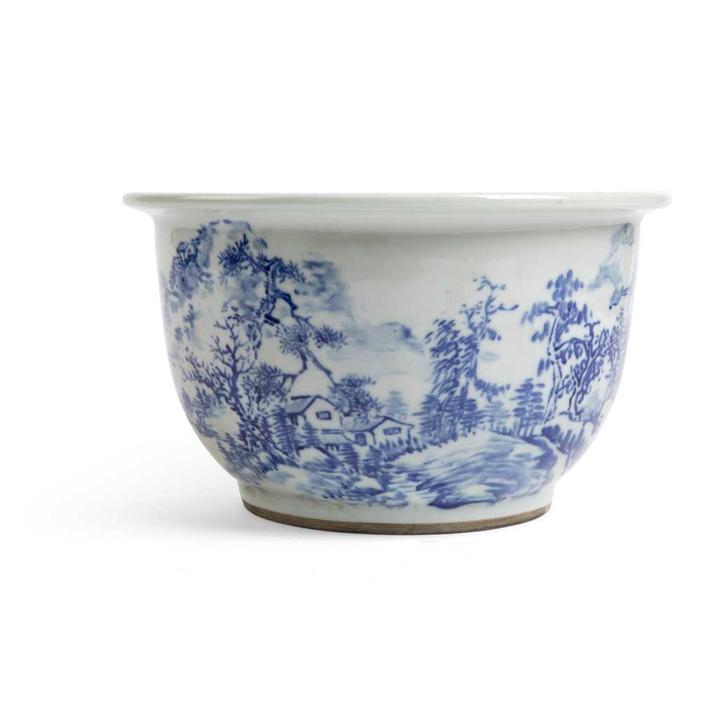 BLUE AND WHITE LANDSCAPE JARDINIERE QING 2ccea2