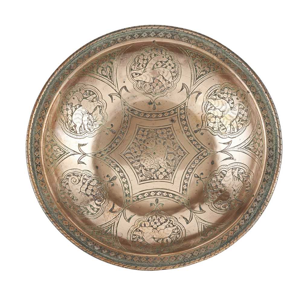 TWO MAMLUK STYLE TINNED COPPER DISHES
EGYPT