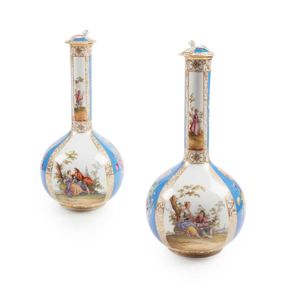 A PAIR OF DRESDEN PORCELAIN VASES
19TH