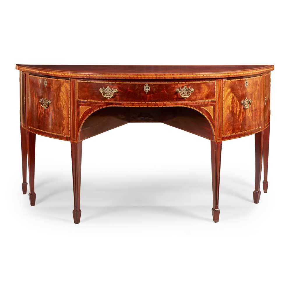 A GEORGIAN STYLE MAHOGANY AND SATINWOOD 2cd146