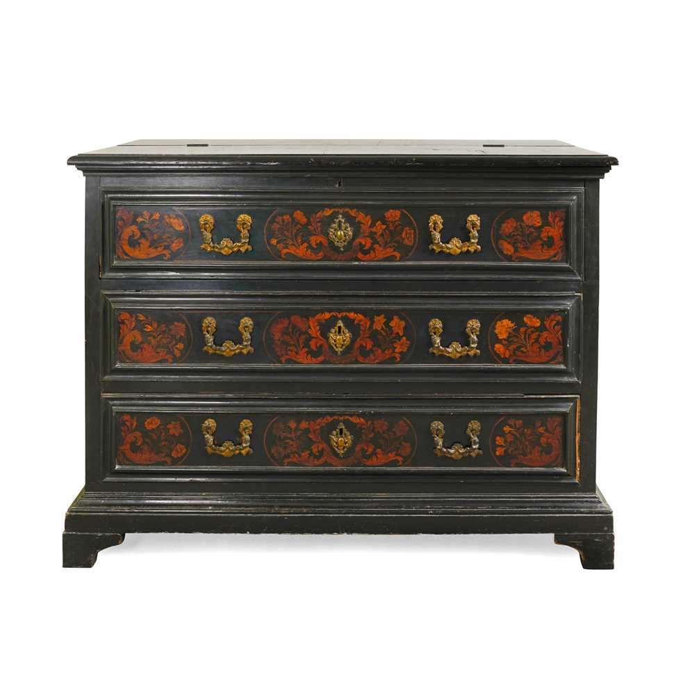 A FLEMISH EBONISED AND MARQUETRY 2cd188