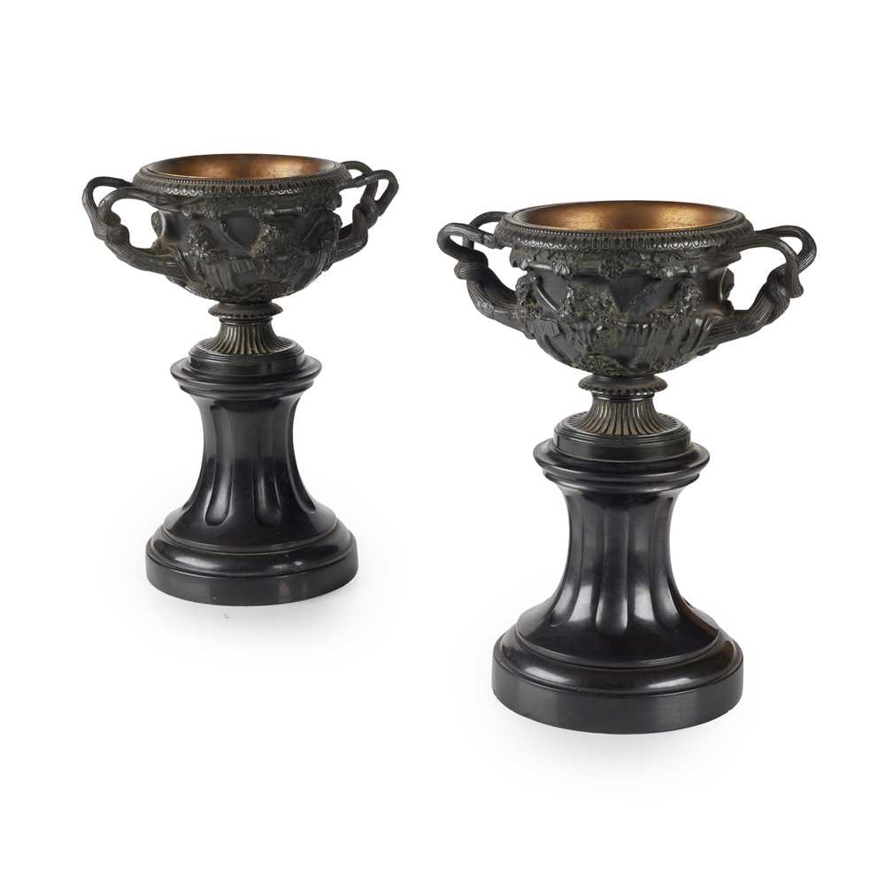 A PAIR OF BRONZE WARWICK VASES
19TH